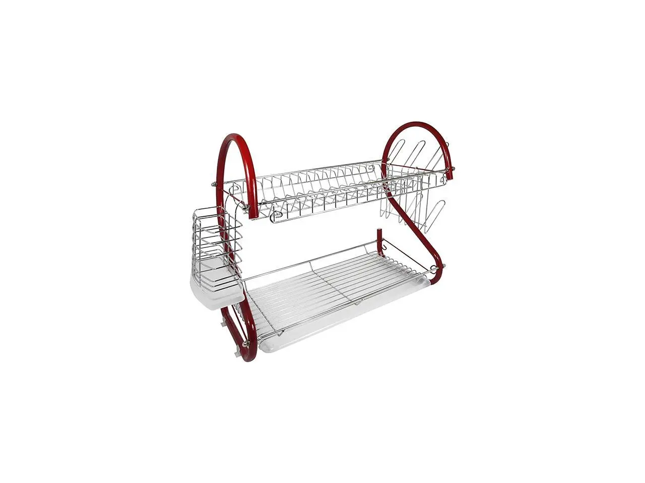 Better Chef 16-Inch, 2-Tier, Chrome Plated Dishrack in Red Better Chef 16-Inch, 2-Tier, Chrome Plated Dishrack in Red