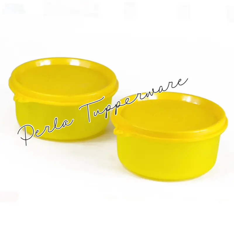 Airtight Durable Heat Resistant Plastic Food Storage Meal Prep Containers Set of 2 (400 ml/13.6 fl oz, Yellow) - Snack Box Container, Stackable Fruit Vegetable Organizer, 2 Cups, Healthy Eating Home Kitchen Supplies, Two Cups