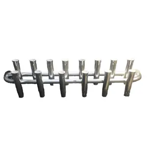 14 Rod - Toolbox Mount Truck Fishing Rod Holder Rack - 10" Flared Tulip - Polished Aluminum