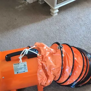 VEVOR Portable Ventilator,  12 inch Heavy Duty Cylinder Fan with 16.4ft Duct Hose, 585W Strong Shop Exhaust Blower 3198CFM, Industrial Utility Blower for Sucking Dust, Smoke, Smoke Home/Workplace，High Velocity, Low Noise