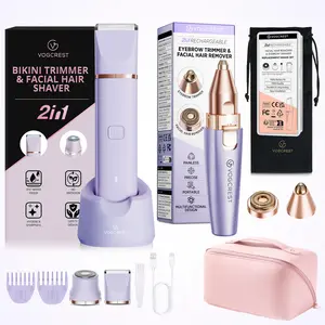 Bikini Trimmer for Women,Electric Razor & Shaver for Face, Body & Intimate Areas ,Hair Trimmer Ipx7 Waterproof Wet & Dry Use,Rechargeable Razor Travel Grooming Kit