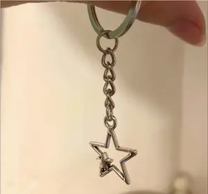 Minimalist Double Star Design Keychain - Personalized Hollow Five pointed Star Keychain Bag Pendant