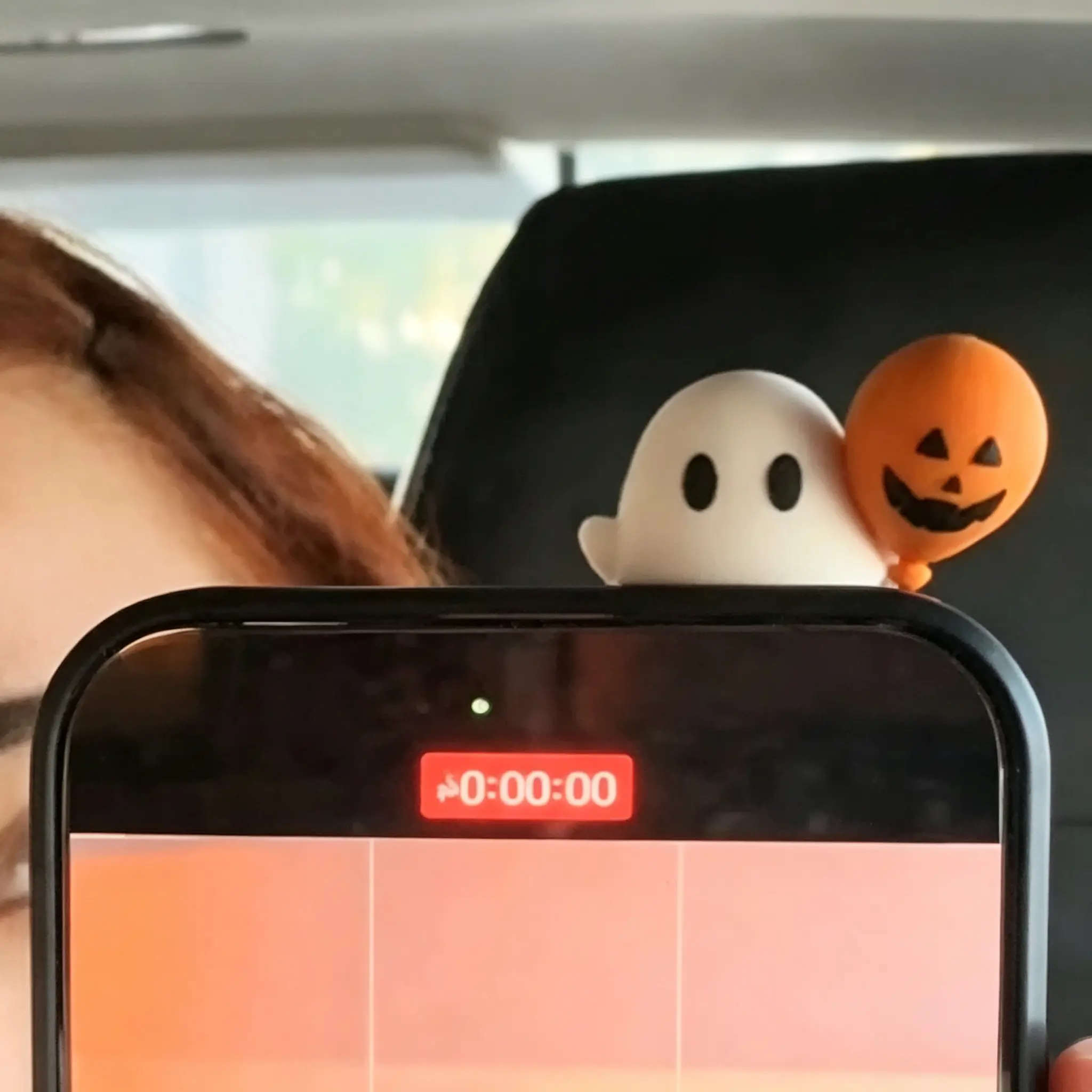 Cute Halloween Ghost Phone Top Decoration, 3D Silicone Ghost Figurine Phone Screen Frame Ornament, Pumpkin Balloon Cat Horn Witch Halloween Phone Decorations