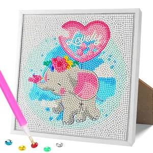 Diamond Art Kit for Kids with Wooden Frame Art and Crafts for Kids Ages 6-8 -10-12 Easy to DIY Diamond Art for Kid and Adult Beginners Home Wall Decoration