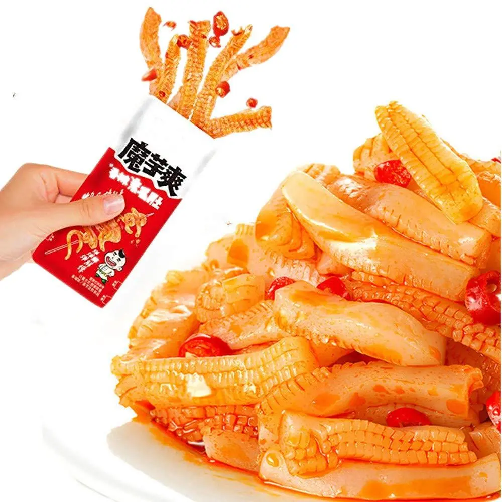 WEI LONG Spicy Konjac Latiao Snack - Moyushuang Hot Strips, 360g (18g*20) 1 Box, Ambient Konjac Veggie Snack with Protein, High Fiber, Natural Flavor, for Foodies & Outdoor Activities
