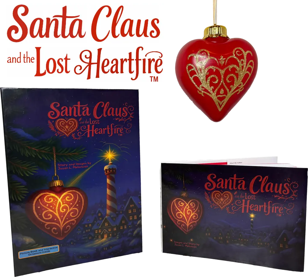 Santa Claus and the Lost Heartfire Keepsake Box Set - Interactive Christmas Tree Ornament and Children's Picture Book