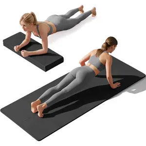Foldable Yoga Mat Non Slip, Pilates Fitness Mats, 72" x 24" Extra Width & Thick, Anti-Tear Exercise Mat with Carrying Strap and Bag, Workout Mats for Stretching,Yoga Studio,Gym or Home Workouts