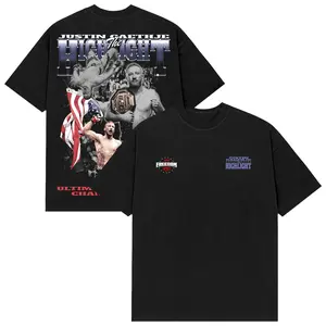 Justin Gaethje UFC Freedom 250 T-Shirt, Mens Black UFC Graphic Tee, MMA Fighter Fan Shirt, Gift For Men Women, Casual Fight Night Wear