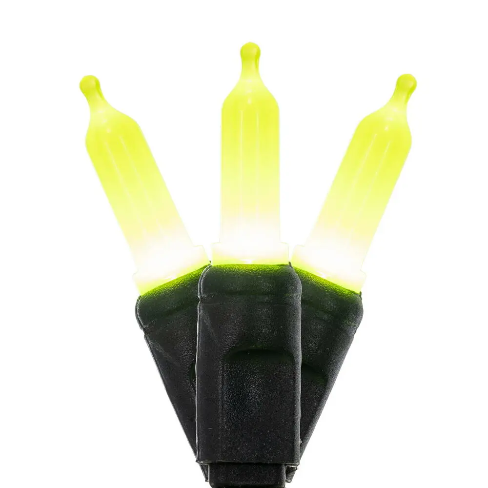 Vickerman 50-LED T5 Christmas Light Strand, Lime Green with Black Wire, 4in Spacing, 16ft Glowing LED Christmas Decor for Holiday Displays, Light-Up Tree & Home Festive Arrangements, Led Lights