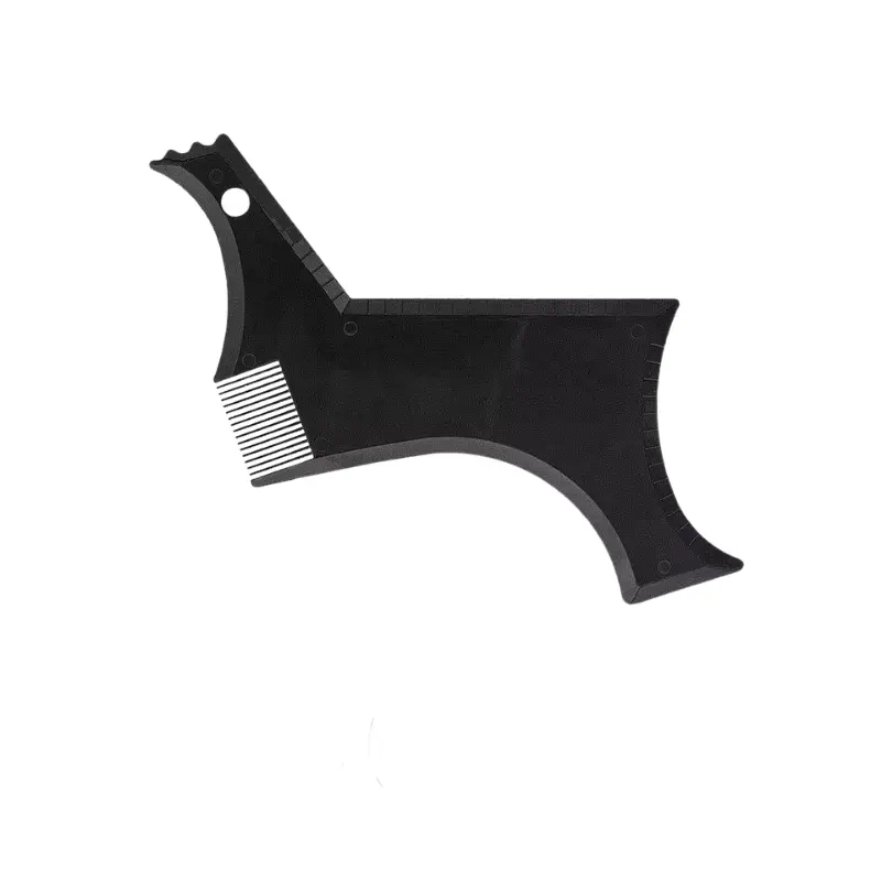 Men's 2-in-1 Durable Heatless Beard Shaping Tool & Styling Comb - 25g Lightweight Male Grooming Guide with Brush, Precise Haircare for Sideburns & Neckline, Finishing Tool for Polished Look