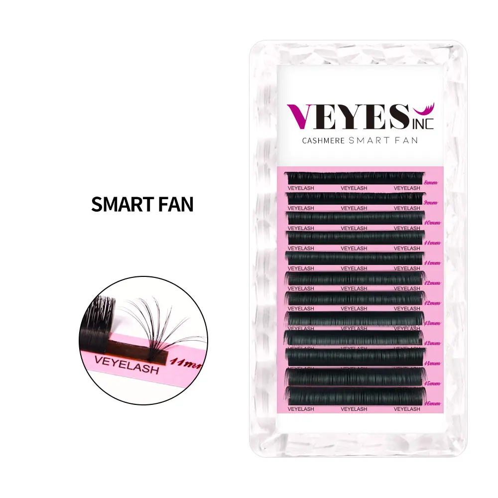 VEYESINC Cashmere Lashes Smart Self Fanning Eyelash Extensions Textured Lashes for Professional use