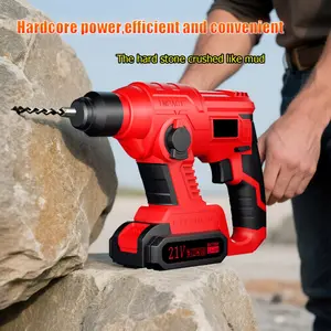 2026 New Wireless Lithium Electric Hammer, ergonomic handle, drilling, suitable for concrete, stone, wood, bricks, construction tools, compact design, for construction projects, electricians, carpenters, a gift for family or friends