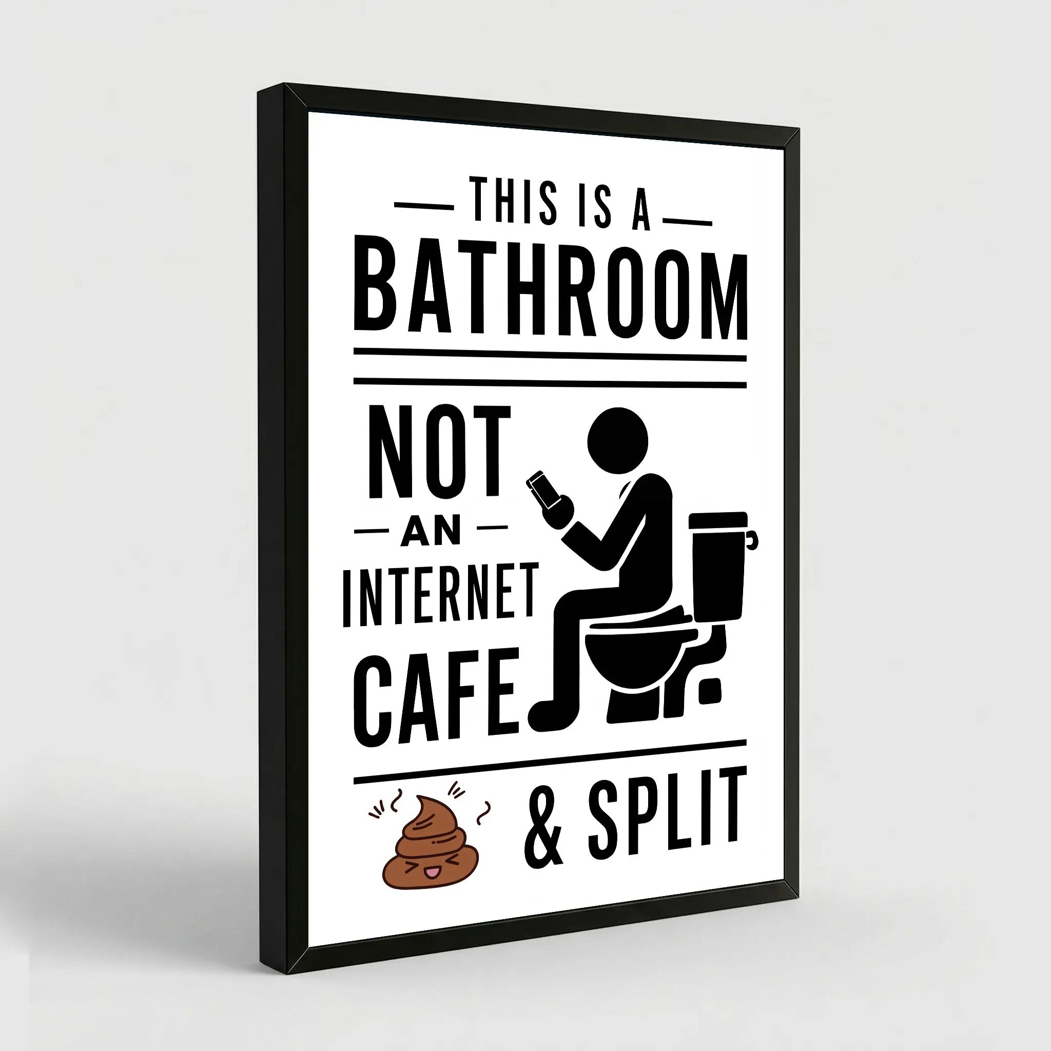 Bathroom Toilet Decor Funny Sarcastic Vintage This Is a Bathroom Not An Internet Cafe Quotes Wall Art Decor for Home Bathroom Door Restroom Door