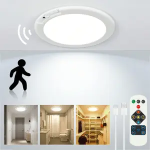 Rechargeable LED Ceiling Light with Remote Control, Adjustable Dimmable Timer, Motion Sensor, Bathroom Kitchen Bedroom Wall Decor