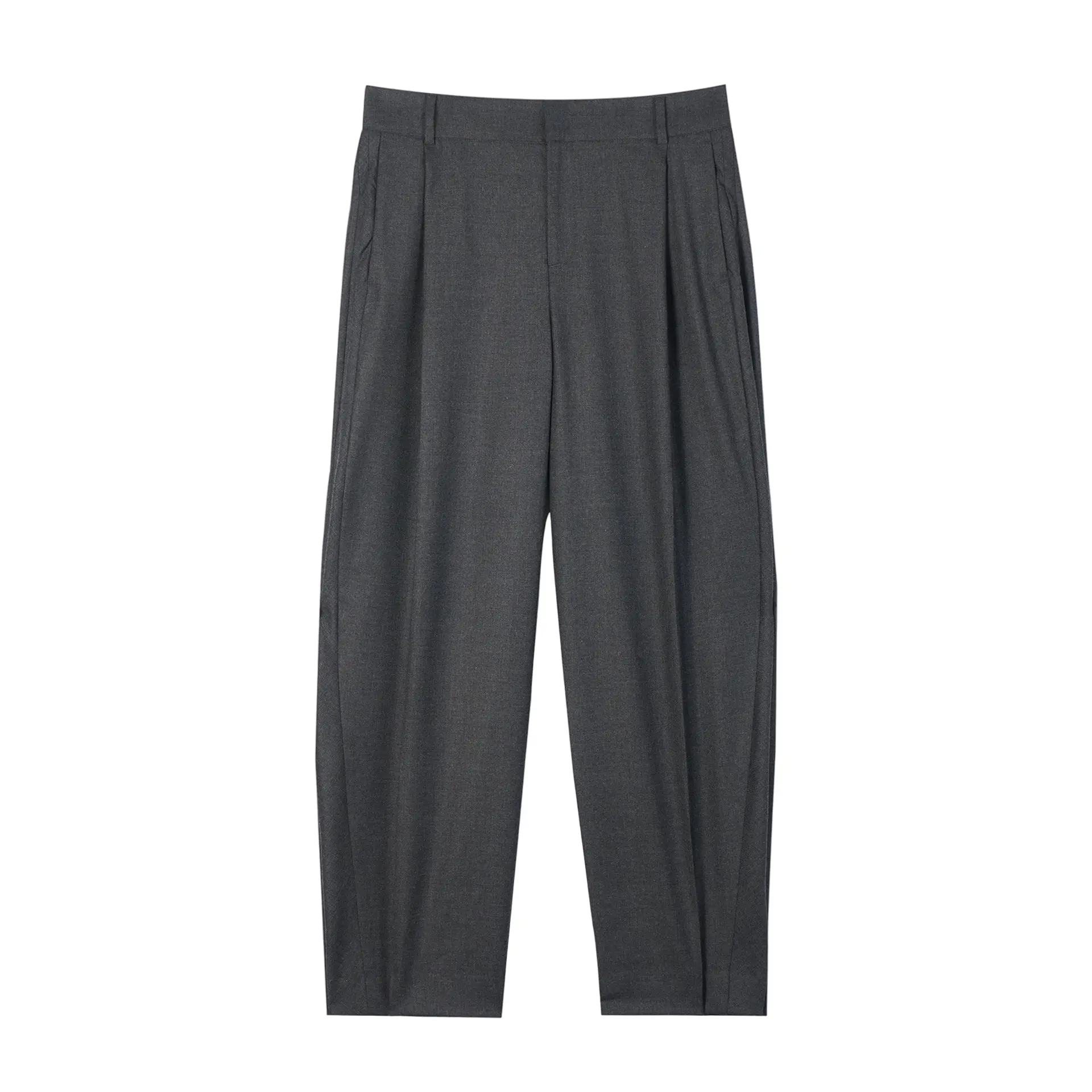 Barrel-Leg Cashmere Pants