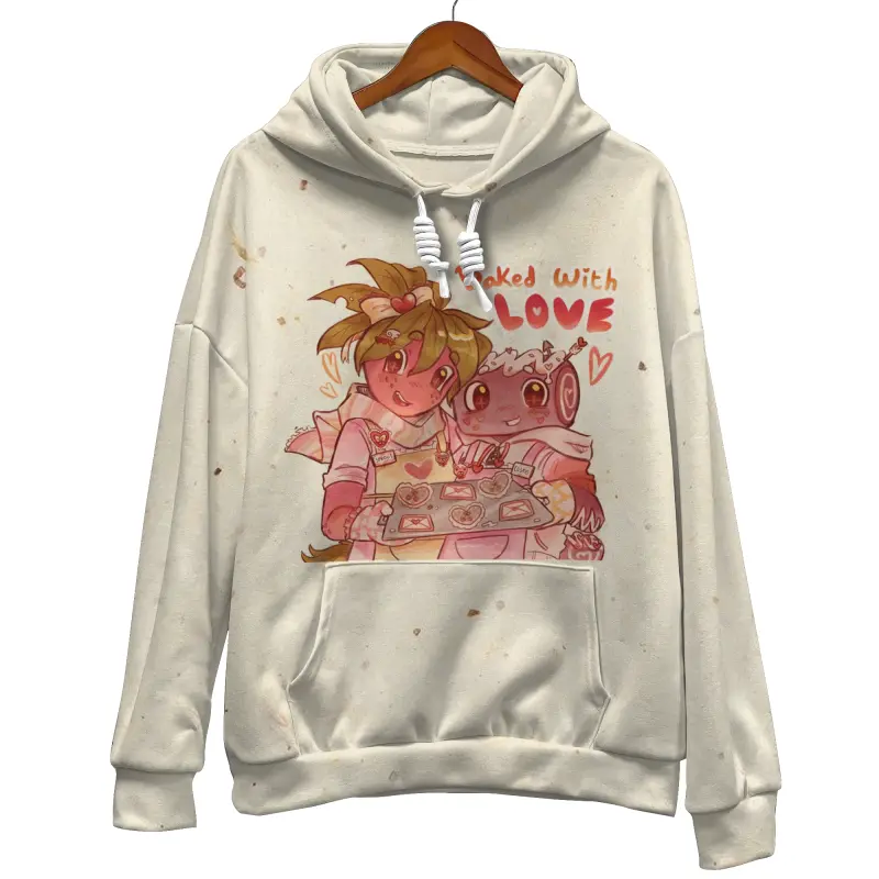 Dandy's world 3D hoodie: Sprout and Cosmo bake with love, Astrodandysworld, Sproutdandysworld, Fruitcake hoodie