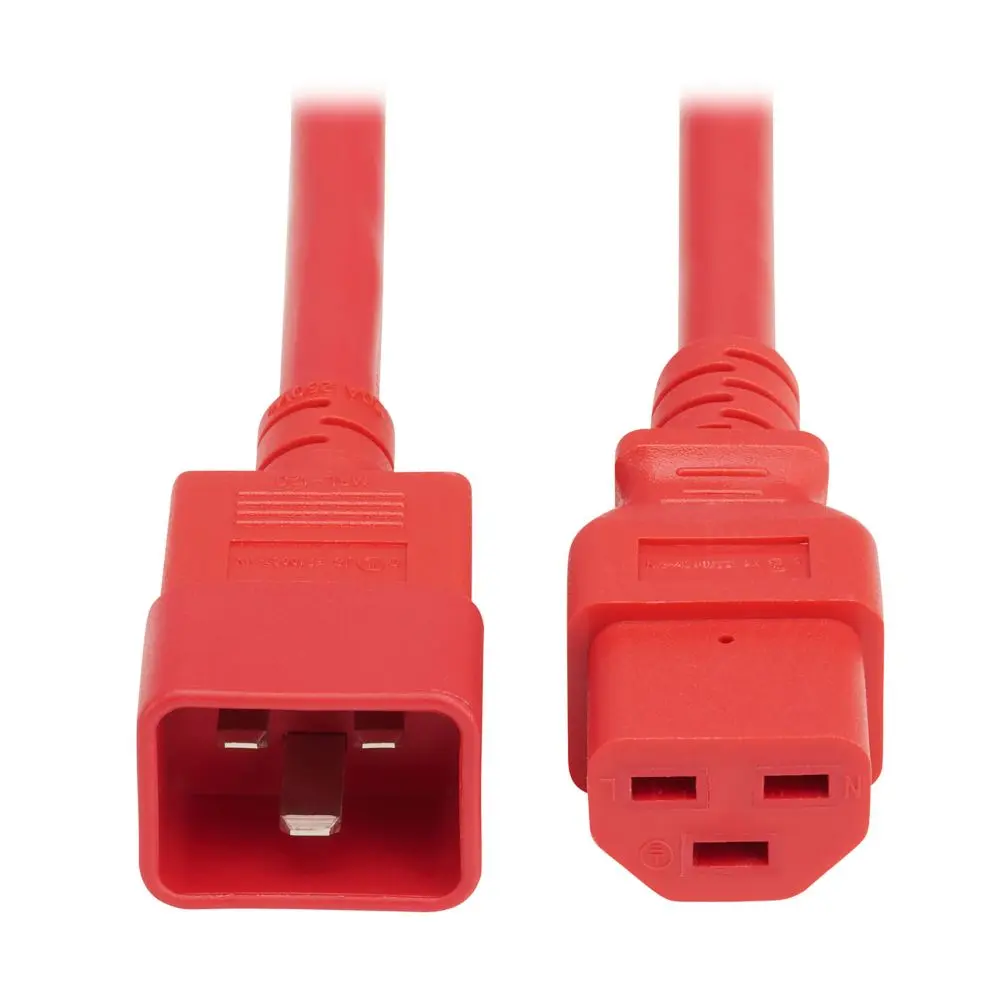 Eaton P035-006-ARD IEC-320-C20 to C21 IEC Connectors Power Cord, 20A, 12 AWG, 6 ft., Red