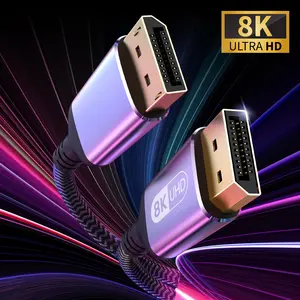 DisplayPort Cable, 1 Count 8K DP 1.4Cable 8K@60Hz 4K@144Hz Braided High Speed Display Port Cable, Compatible with TV Gaming Monitor Laptop, Gaming Accessories