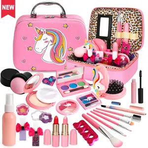 TikTokShopSpringGlowUp 25 PCS Kids Washable Makeup Girl Toys - Real Makeup Kit Kid Make up Set, kids stuff for girls, kids christmas gifts, for Children Princess Dress Up Birthday Gifts Toys for 3 4 5 6 7 8 9 10 11 12 Year Old Girls