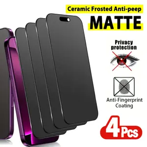 Set of 4 Tempered Privacy Screen Protectors - Compatible with for iphone 17 Pro Max/17 Air/16 Pro Max/15 Pro Max/15 Plus/14 Pro/13/12/11 Pro Max, Resistant to Scratches, Easy Bubble-Free Application