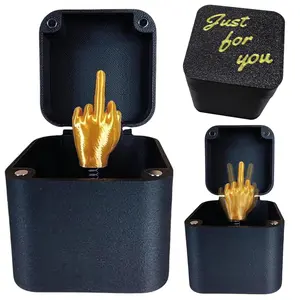 Middle Finger in a Box - Surprise Gift for Office Desk or Home Decor, Novelty Fun Prank
