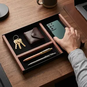 Desk Drawer Organizer Tray, Mens Valet , Aesthetic Desk Accessories for Office Home Supplies