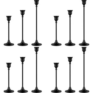 Black Candelabra Candle Holders for Fireplace & Dining