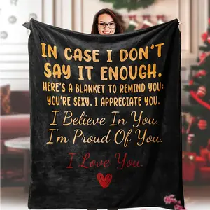 Romantic wedding anniversary blanket gift, a gift for him/her, an "I love you" gift, a Christmas gift, a Valentine's Day gift, a birthday gift for a wife, husband, boyfriend, or girlfriend, a couple's gift, a Valentine's Day blanket