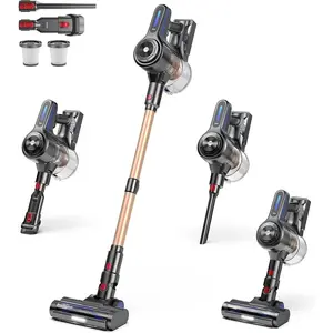Upgraded Cordless Stick Vacuum Cleaner – 55KPA Powerful Suction, 650W Motor, 70-Min Runtime, Hurricane Mode, Self-Standing Design, Touchscreen Control, 1.8L Large Dustbin, Anti-Tangle Technology for Home, Pet Hair & Carpets
