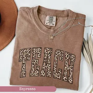 Comfort Colors Leopard Teacher Tee, Varsity Teach Shirt, Leopard Teach Tee, Teacher Shirt, Cheetah Teacher Shirt, Teacher Gift