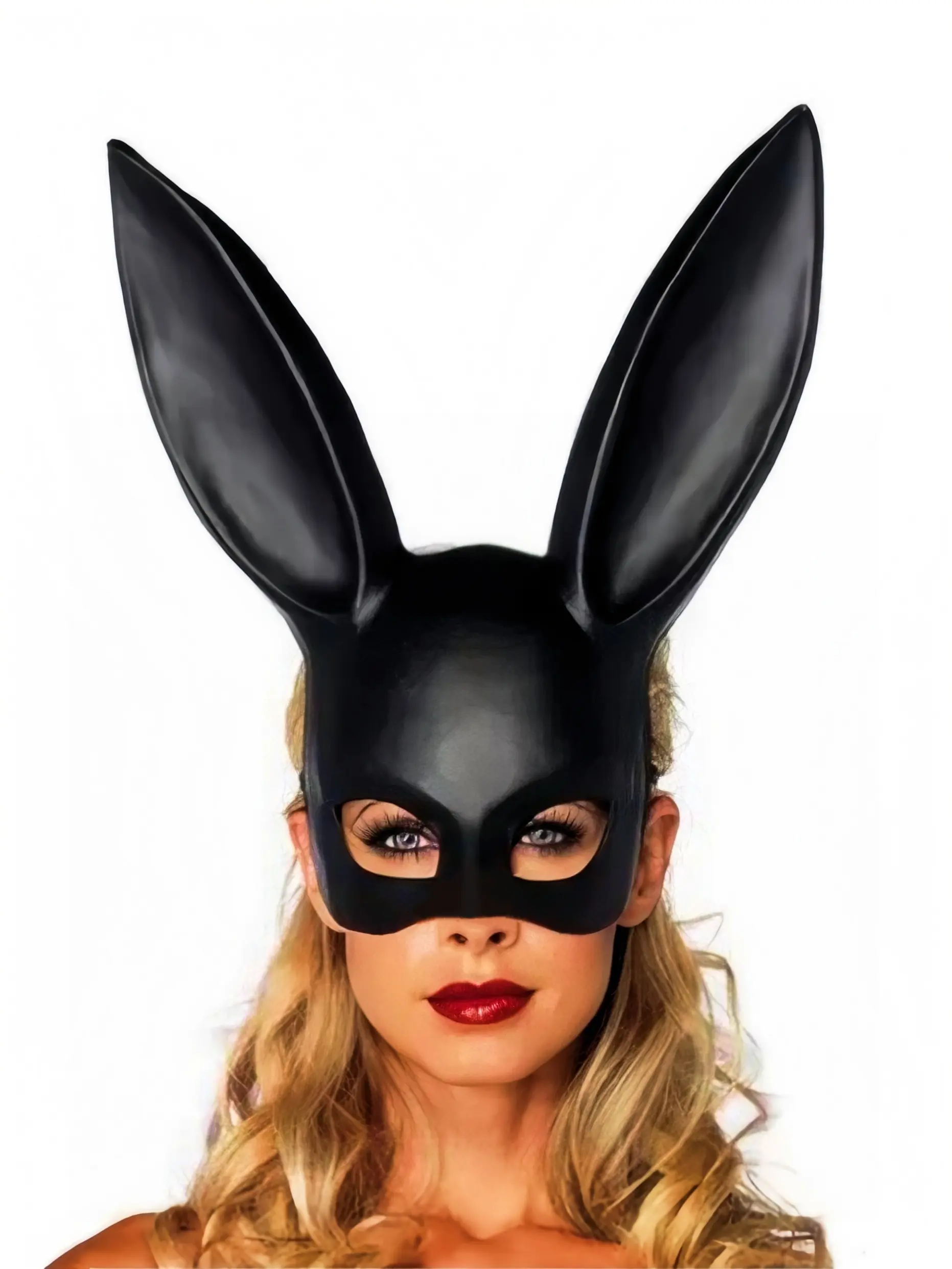 1 piece of light luxury Halloween bunny girl and bunny ear mask, fashionable and creative Twilight Masquerade Halloween women's costume mask, suitable for performance dances, half face bars, party mask accessories