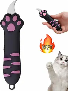 Cat paw shaped box opener with a retractable cute cat paw handle; a multi-functional and practical tool that easily opens cartons, boxes, packages, and seals.