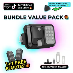 RV Keyless Door Lock – One Remote Controls 2 Locks, Password Entry & Backup Key for Most Trailers