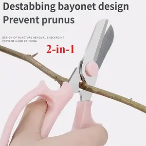 2-in-1 Multi-functional Flower Shears Remove Thorns from Roses Trim Flowers and Branches High-Quality Thickened Stainless Steel Scissors for Trimming