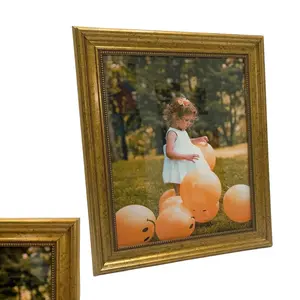 Vintage Ornate Gold 16x31 Picture Frame with Glass  Antique Photo Frame Wall Decor