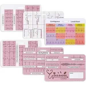 EKG Badge Card EKG Badge Buddy  Reference Interpretation ECG Ruler Measurement Cardiac, Cheat Sheet Nurse Accessories for Work Stemi Telemetry Interpretation 12 Lead ECG Rate Pocket Cards