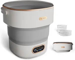 Mini Portable Laundry Washer Machine, Foldable Compact Washing Machine for Dorm Home Camping & Travel, Space Saving Mini Washer for Small Clothes & Delicates