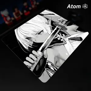 ATOM Mouse Pad  Anime Character Tempered Glass Mouse Pad, Laser Engraved Photovoltaic Glass, Super Slip Surface, Non-slip Honeycomb Base FPS Gaming Mouse Pad Mousepad