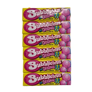Nostalgic Bubblicious Original Gum - 6 Pack - Original Flavour - Tutti Frutti Aroma - First soft bubble gum ever launched in 90's