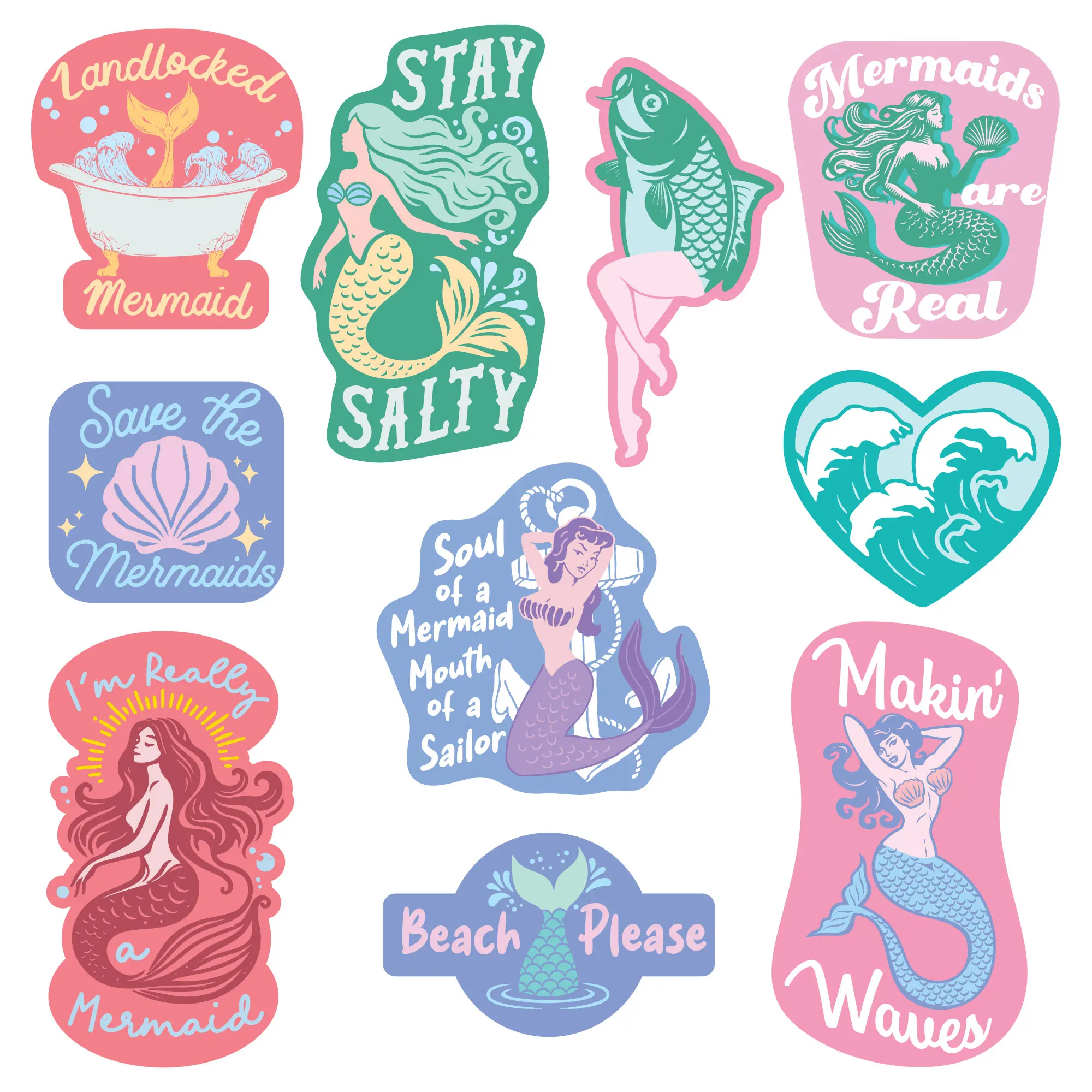 Mermaid Sticker Extra Large Aquatic Stickers for Adults Funny Adhesives with Memes Funny Stickers with Colorful Graphic Decals Funny Sarcastic  Multi
