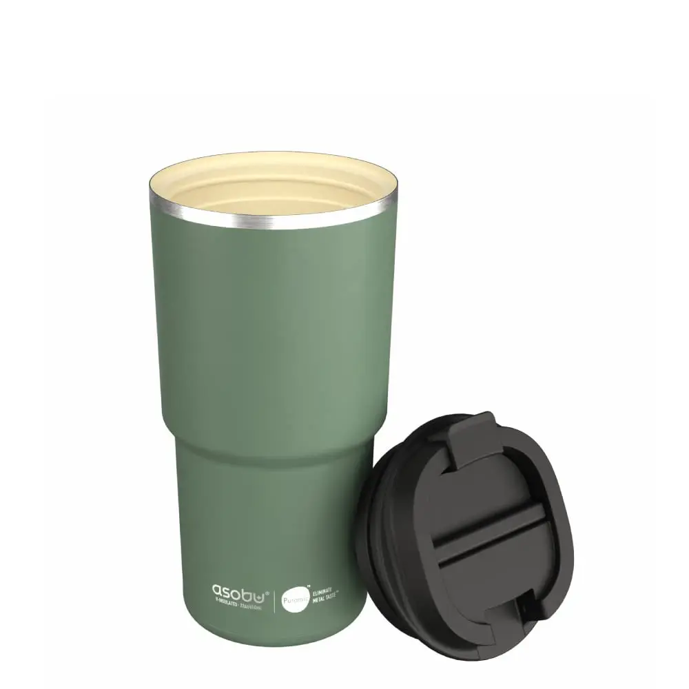 Asobu 22oz Extra Large Ceramic-Lined Stainless Steel Tumbler Mug - Vacuum Insulated Flask with Insulation, No Metal Taste, Spill-Proof Pop-Open Lid for Hot Drinks, Flasks, Tumbler Mug Vacuum Flasks