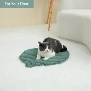 Enlarged and Thickened Leaf-Shaped Cat Bed – Cotton Warming Cat Mat, Indoor & Outdoor Pet Pad for Feral and Indoor Cats, Machine Washable