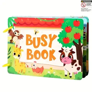 Interactive Silent Book Reusable Educational Sticker Book, Toddler Busy Book, Preschool Busy Book, Improves Motor Skills & Cognitive Ability, Back-To-School Supplies, Halloween Christmas Gift