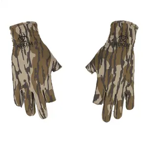 Nukem Grab'em Gloves - Legendary Mossy Oak Bottomland Camo Hunting Gloves with Silicone ICON Grip Technology for Hunters