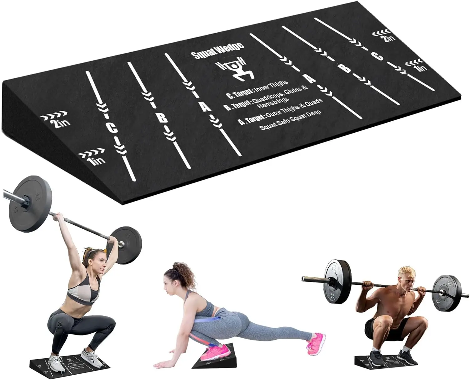 EVA Foam Squat Wedge Block - 1-Piece Heel-Elevated Slant Board for Weightlifting, Home Gym Yoga