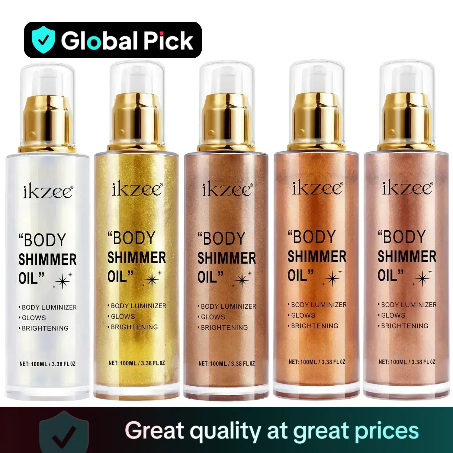 Body Shimmer Oil, 1 Box Refreshing and Non-greasy Body Glitter Oil with Glow, Easy To Apply, Suitable for Face and Body Flash Oil
