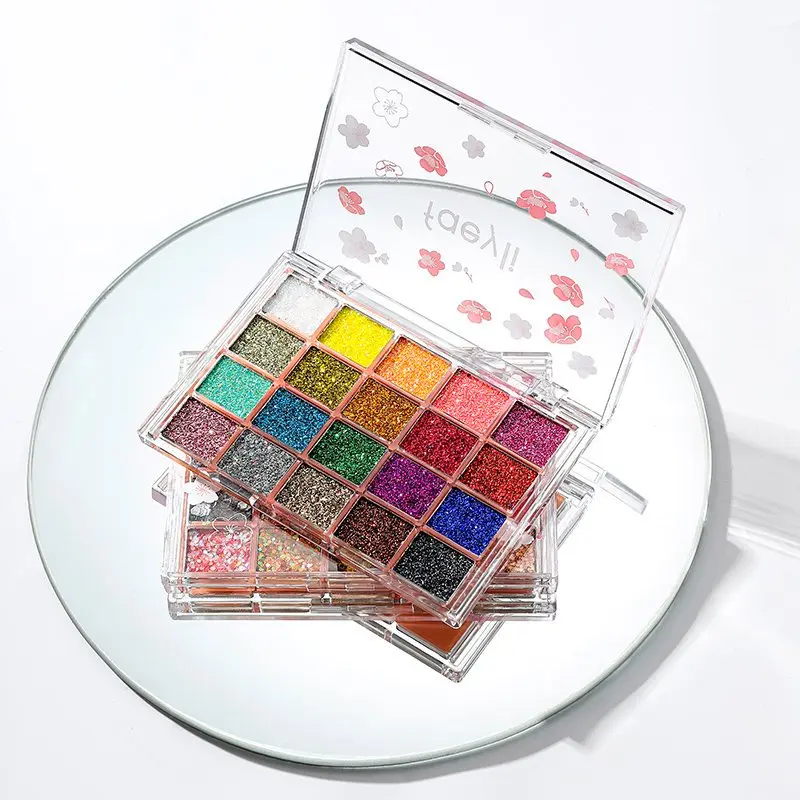 20-Color Muted Glitter Eyeshadow Palette - Self-Adhesive Makeup Sequins, Sparkle Flakes & Chameleon Powder, Long-Lasting Waterproof Face & Body Cosmetic for Stage Cosplay