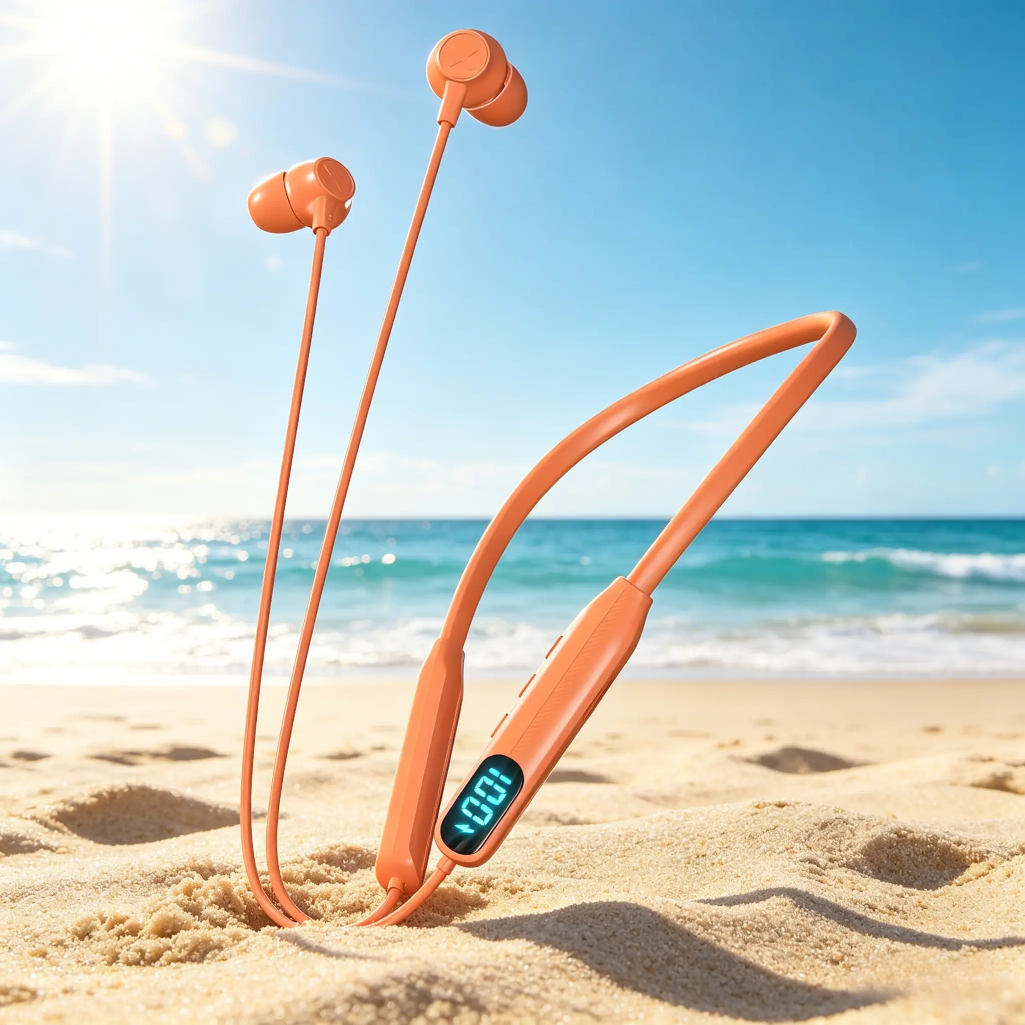 New Neckband Bluetooth Headphones - Single Pair Metal Plastic In-Ear Earbuds with LED Display, Magnetic Design, 12 Hours Battery Life, Low Latency Gaming Mode, for Sports & Daily Use