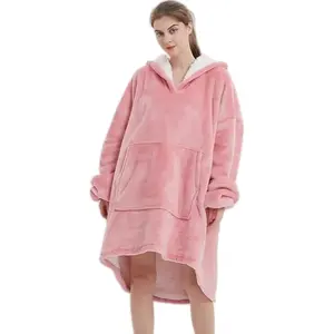 Unisex hooded blanket, suitable for autumn and winter, super large hooded blanket, thick lambskin blanket, warm body blanket robe, the best Christmas and Halloween gift for family and friends.