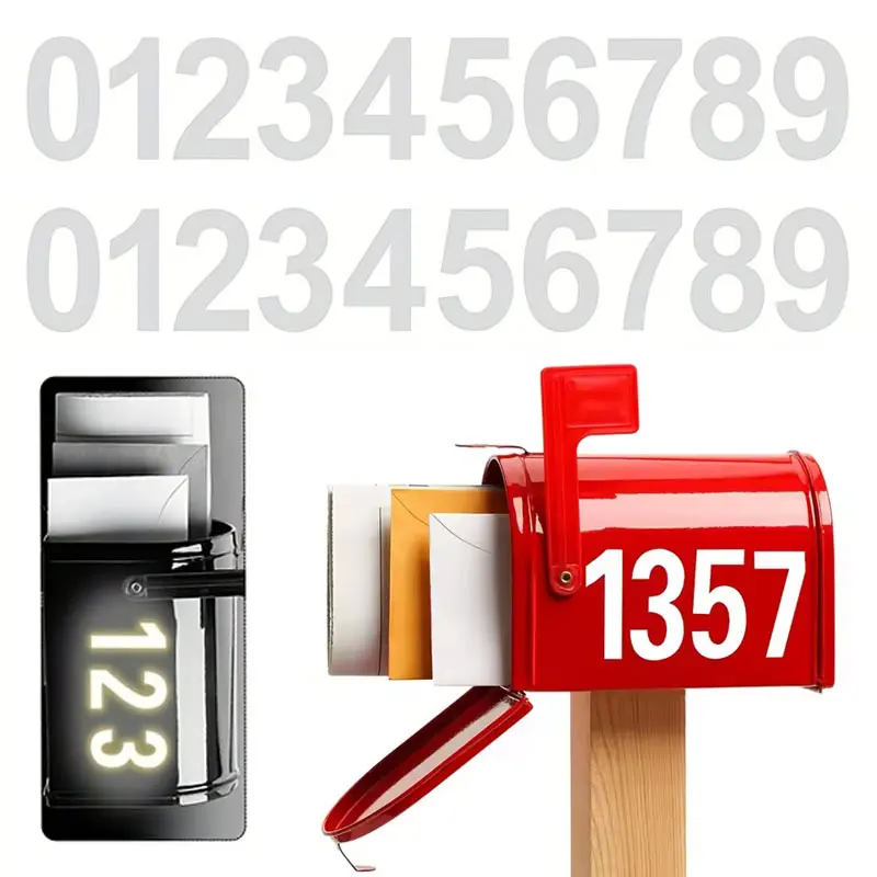 10pcs Numbers Stickers, Self-Adhesive Vinyl Numbers for Residences & Mailboxes, Durable Address Markers, Easy Application Labels